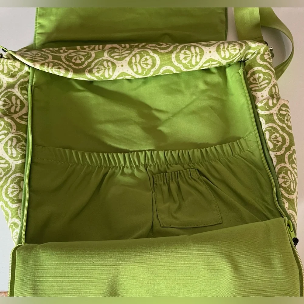 Petunia Pickle Bottom Boxy Backpack Diaper Bag Crossbody option bohemian green